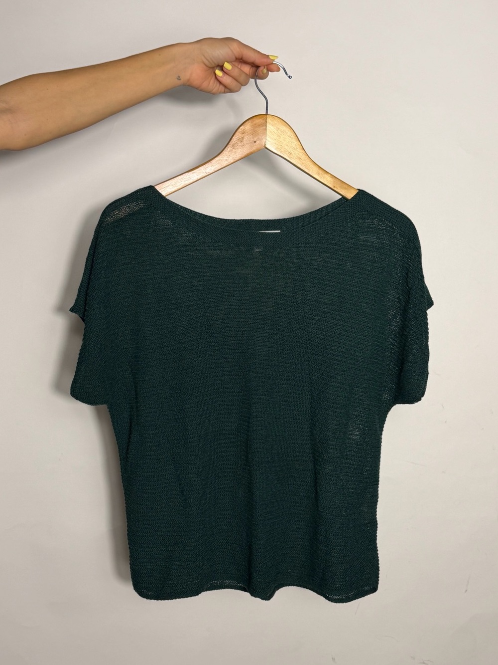 Uniqlo Dark Green Short-Sleeve Knit Top